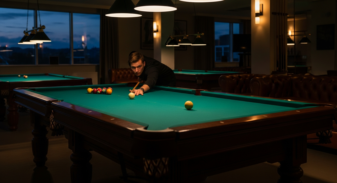 Table de billard américaine moderne en bois massif dans un salon élégant